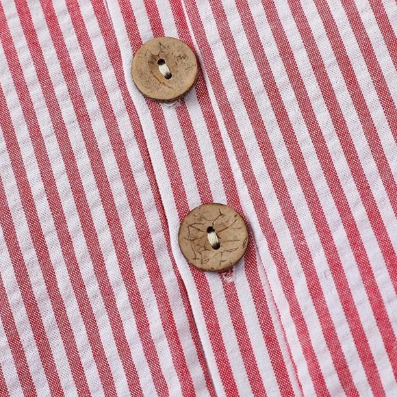 Baby Seersucker Sleeveless Jumpsuit Striped Romper Red & White 9-12 Months NEW! - Picture 9 of 13